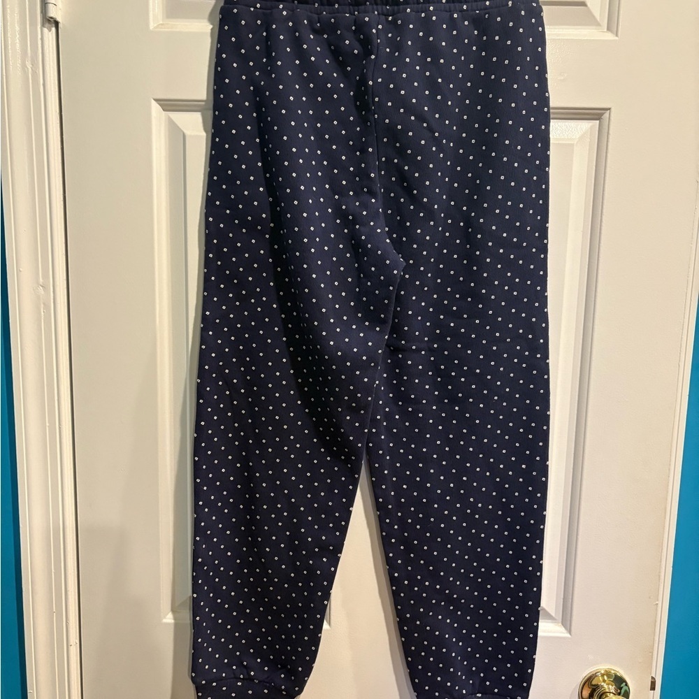 Ann Taylor polka dot jogger pants navy blue sz XS new with tags - Picture 2 of 4